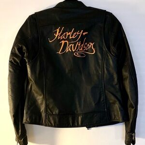 Harley-Davidson Black Jacket with Orange Embroidery